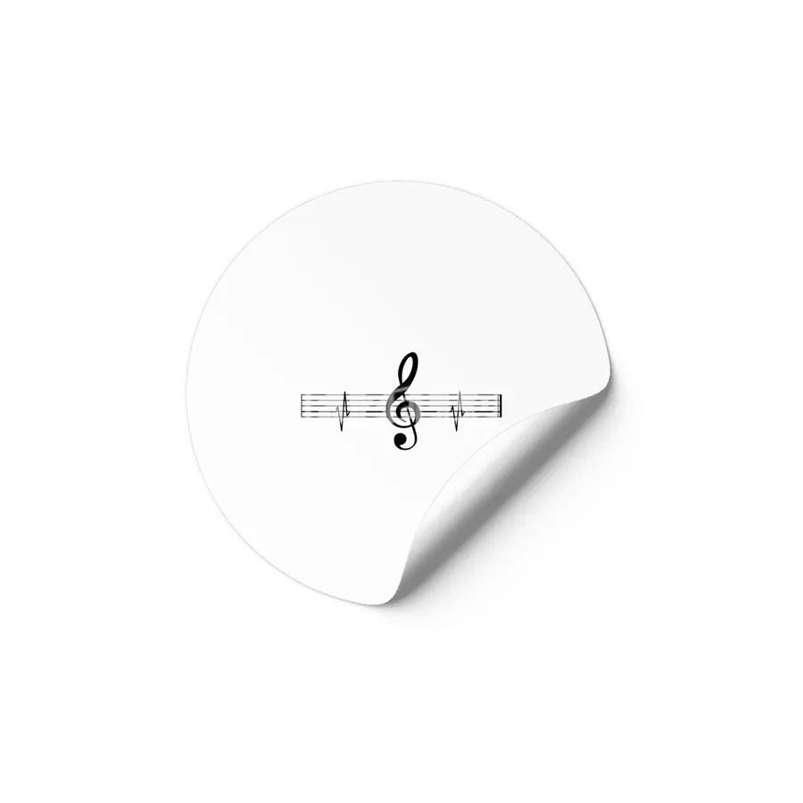 Music Heartbeat Cute Music Lovers Etiket