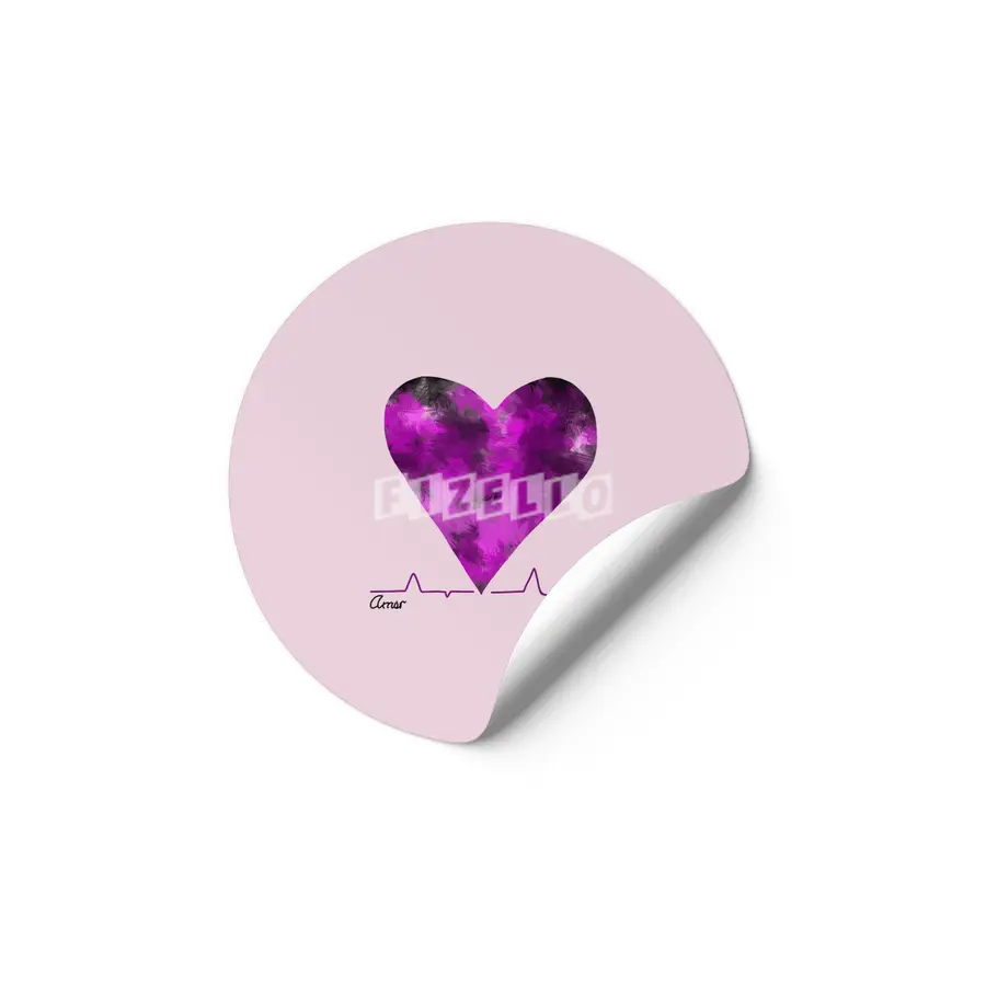 Heartbeat Cute Purple Heart With Love Mi Amor- Great Gift For Him This Christmas Etiket