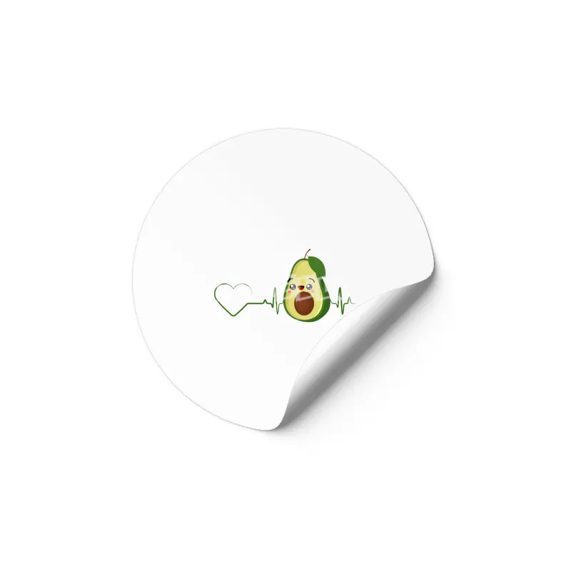Avocado Heartbeat Avocado Vegan Men Women Design Etiket