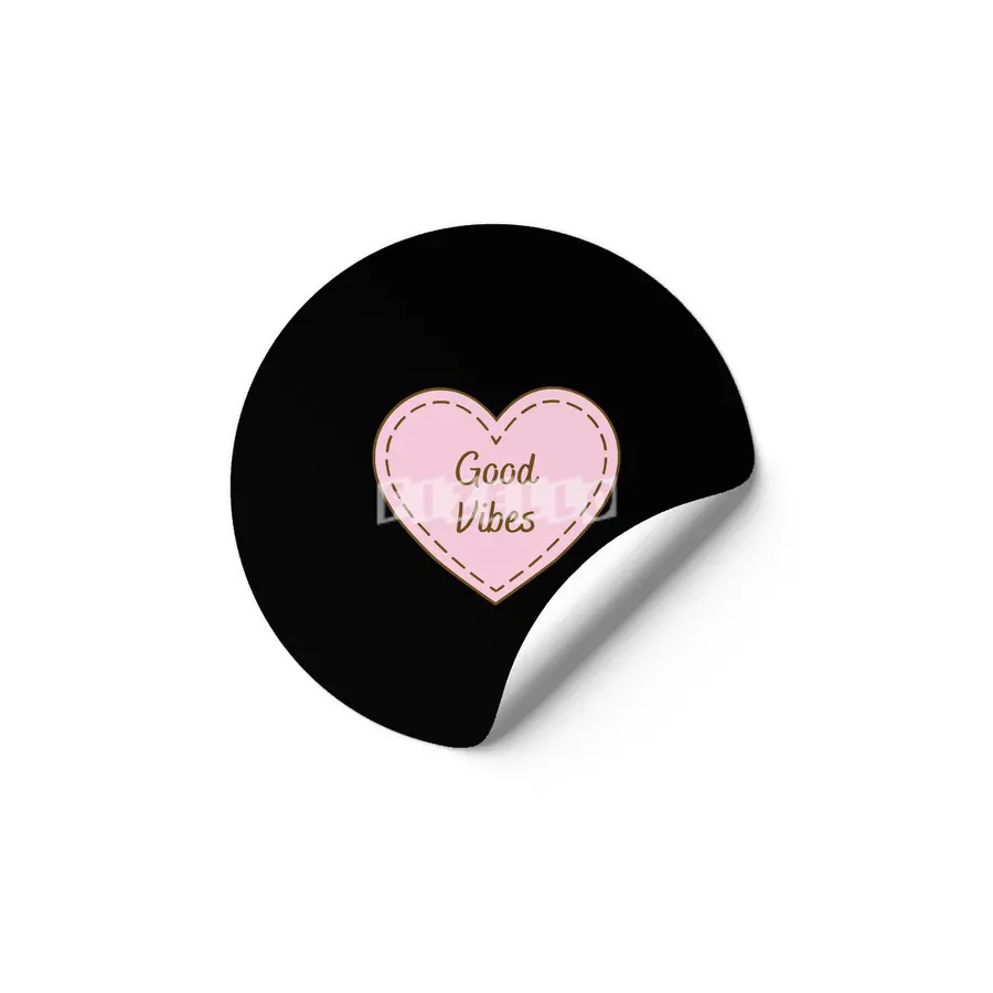 I Love Good Vibes Simple Heart Design Etiket