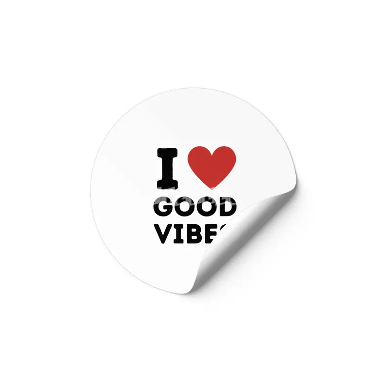I Love Good Vibes Simple Heart Design Etiket