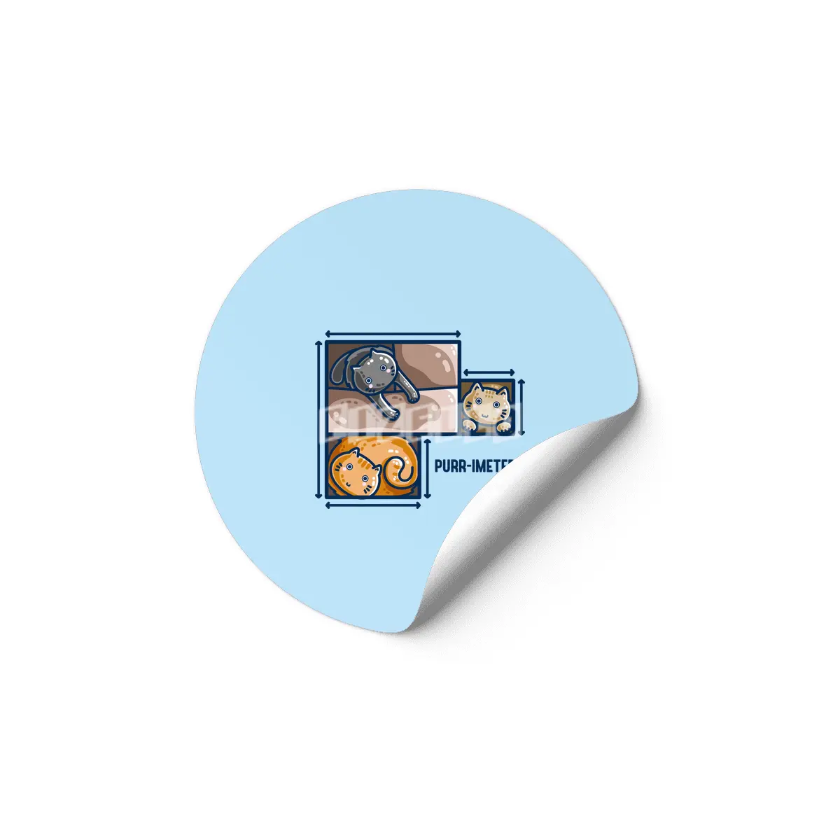 Purr-imeter Maths Cat Pun Etiket
