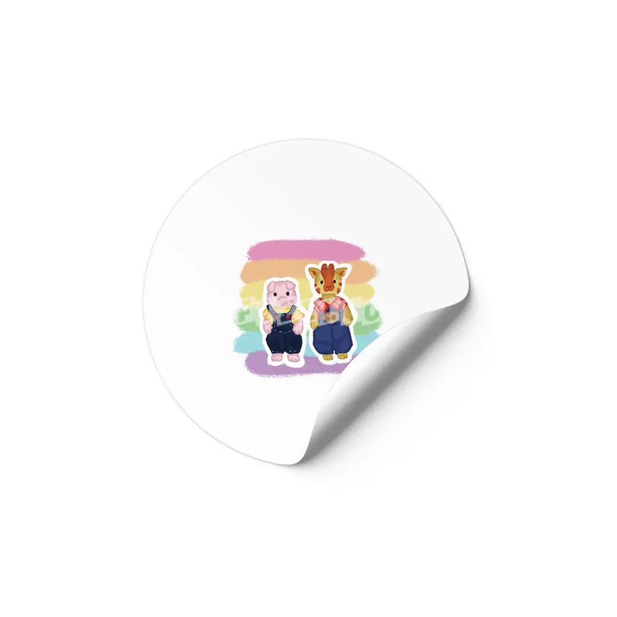 Critter Couple Pig & Giraffe Etiket