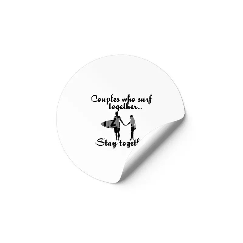 Arecaceae Co. "Couples who surf" Slogan Etiket