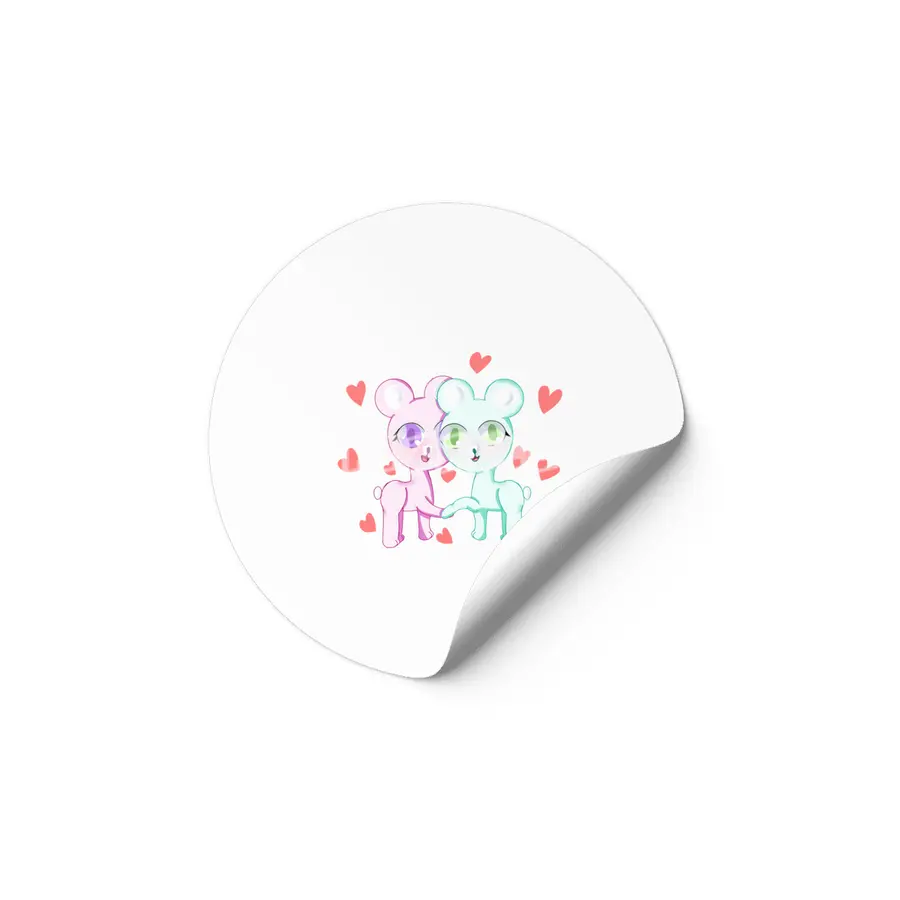 Valentine's Day Bear Couple Etiket