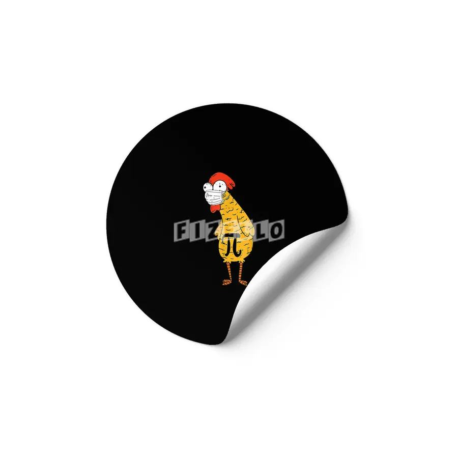Fun Pi Day Chicken Face Mask Math Teacher Student Etiket