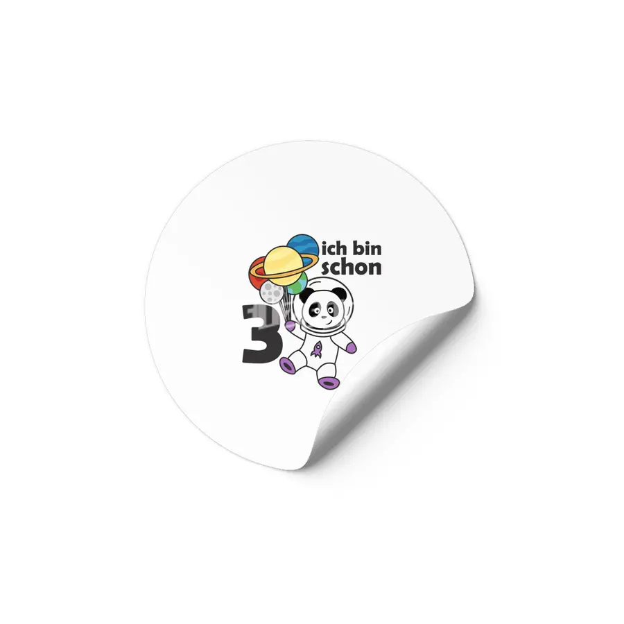Panda Space Planet Three Years Old 3 Years Etiket
