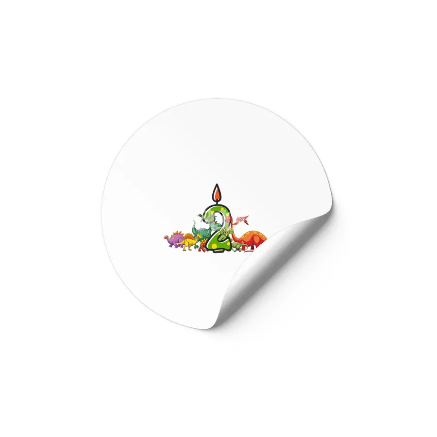 2nd Birthday Dinosaur two years old Dino Gift Boy Etiket