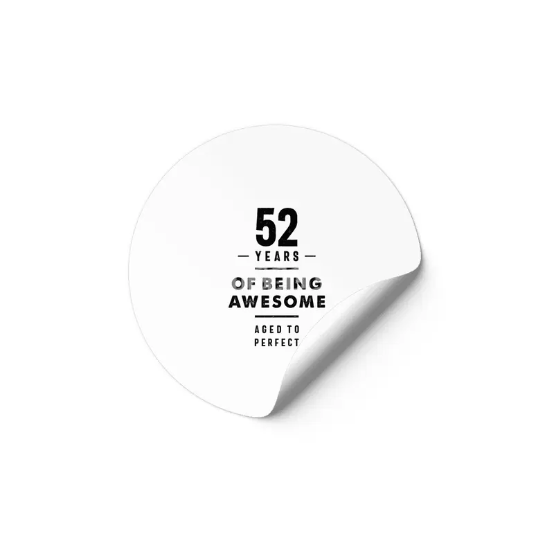 52 Year Old 52nd Birthday Funny Gift Etiket