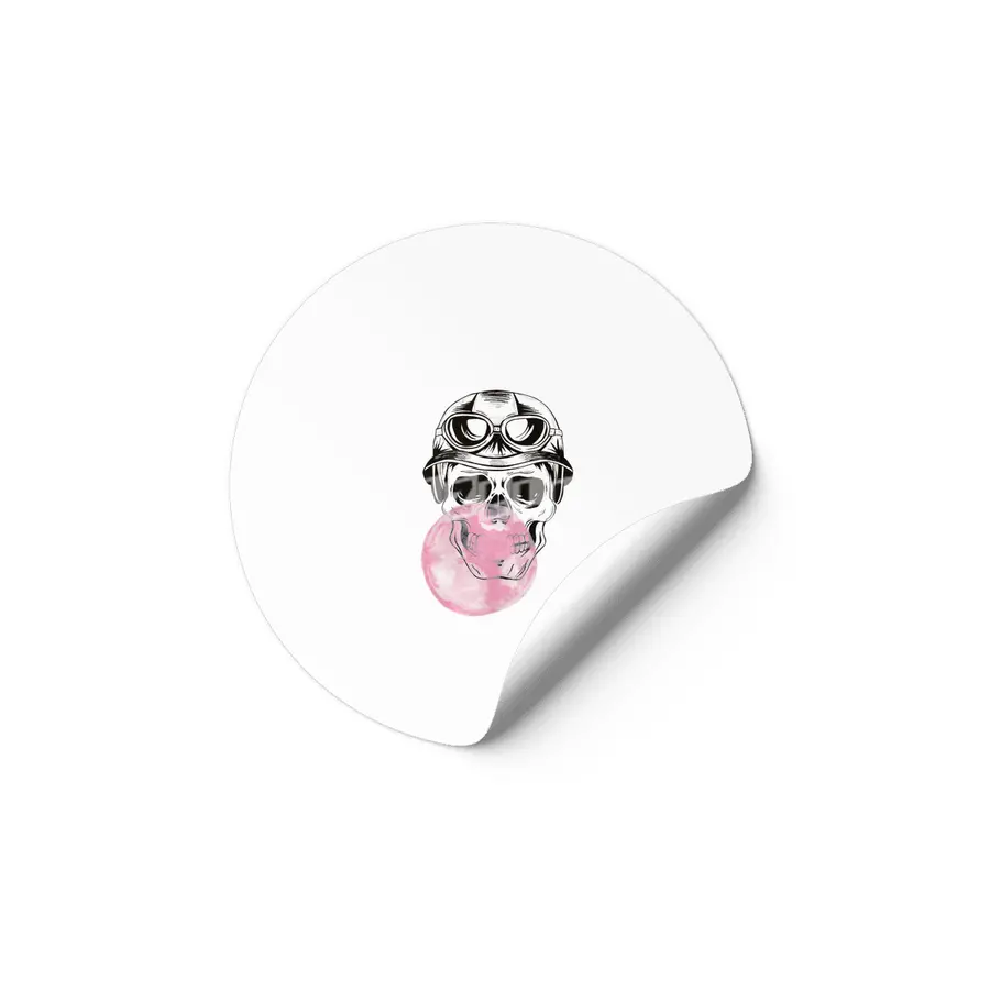 Aviator sugar skull with bubble gum balloon Etiket