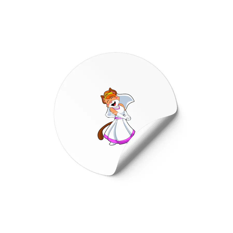 Cat as Bride with Wedding dress & Crown Etiket