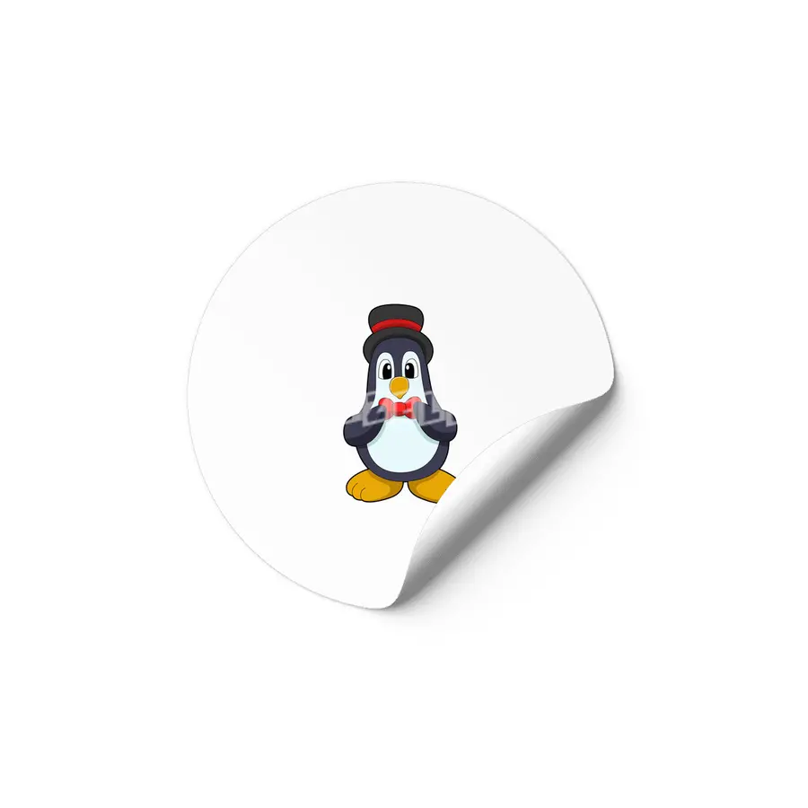 Penguin as Groom with Ribbon & Hat Etiket