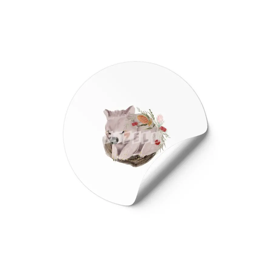Beautiful Quokka illustration in watercolor Etiket