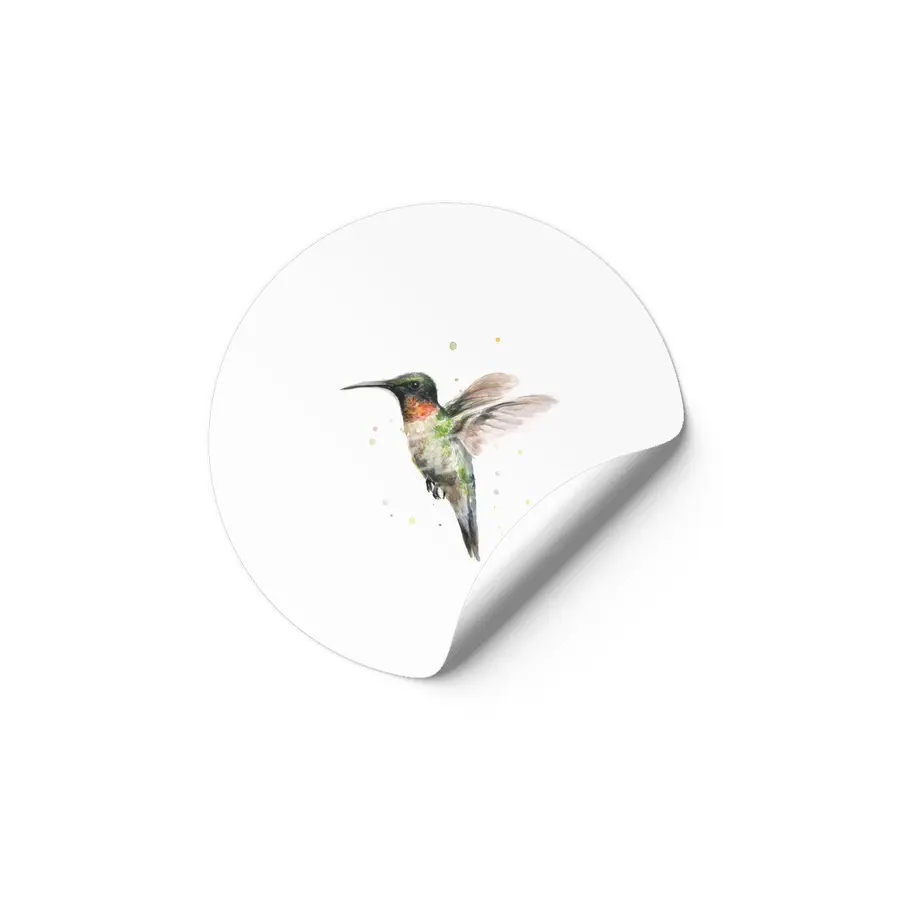 Hummingbird Watercolor Etiket