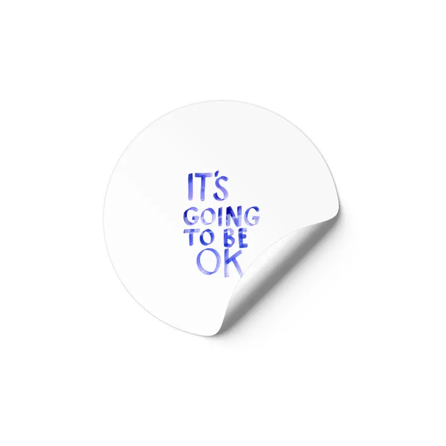 Positive affirmation statment It's Going To Be Ok in bold handwritten letters Etiket