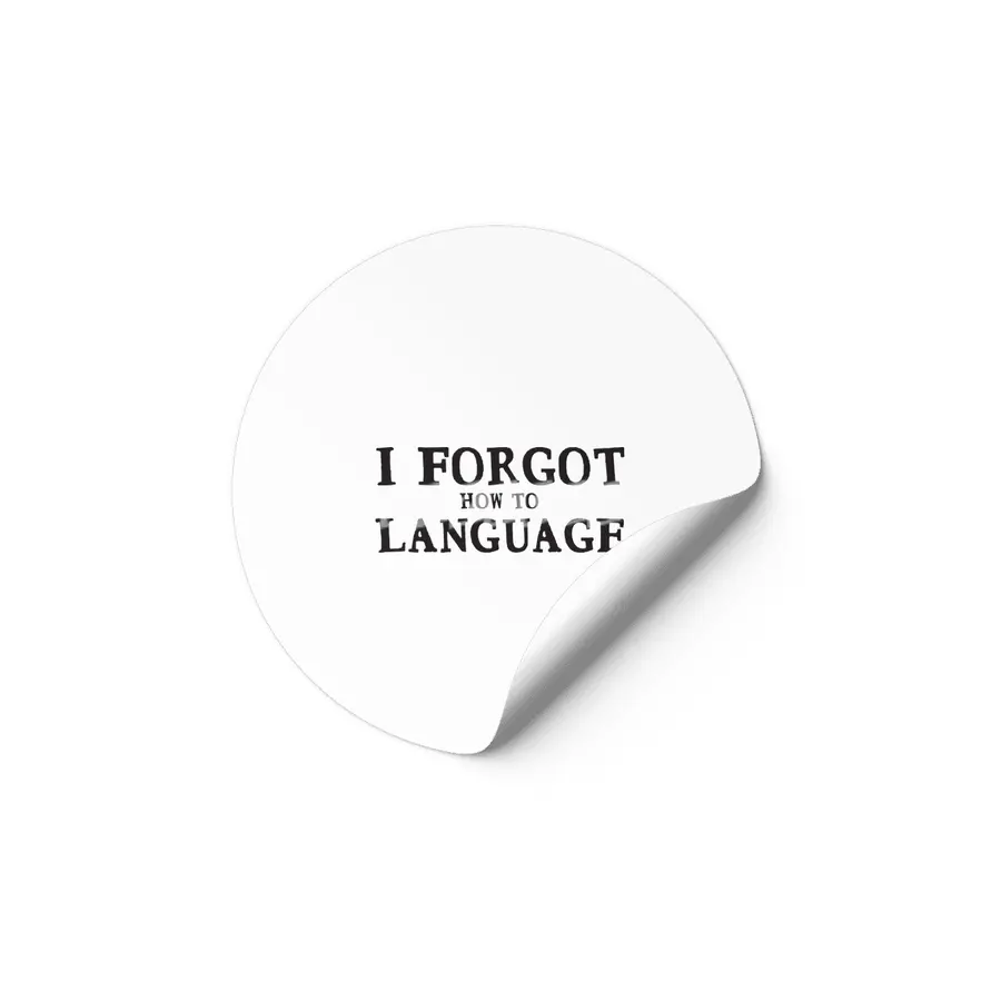 I forgot how to language (dark letters) Etiket