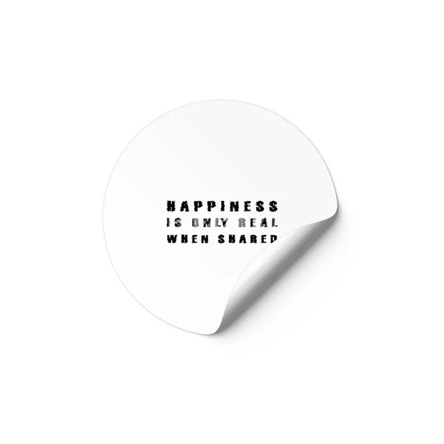 Happiness is only real when shared in black Etiket