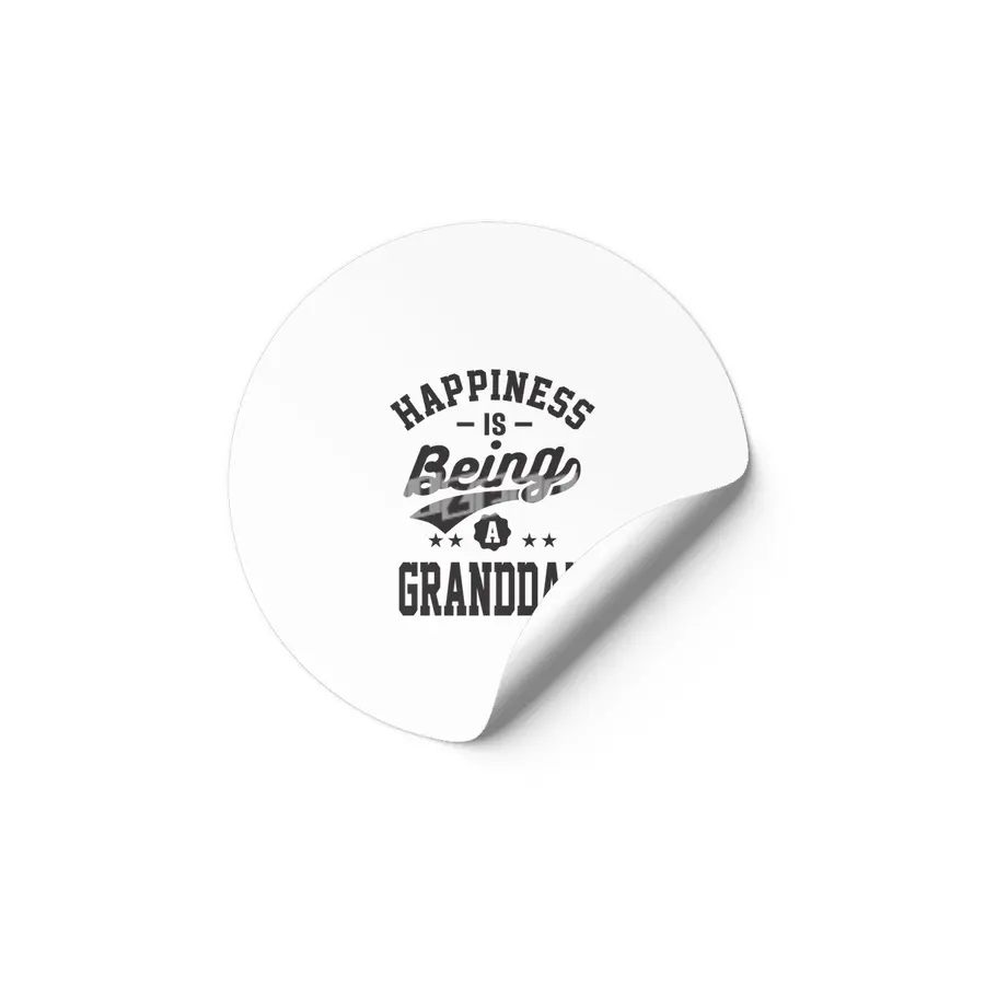 Happiness is Being a Granddad T-shirt Gift Etiket