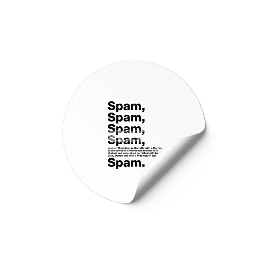 Lovely Spam - Black Text Etiket