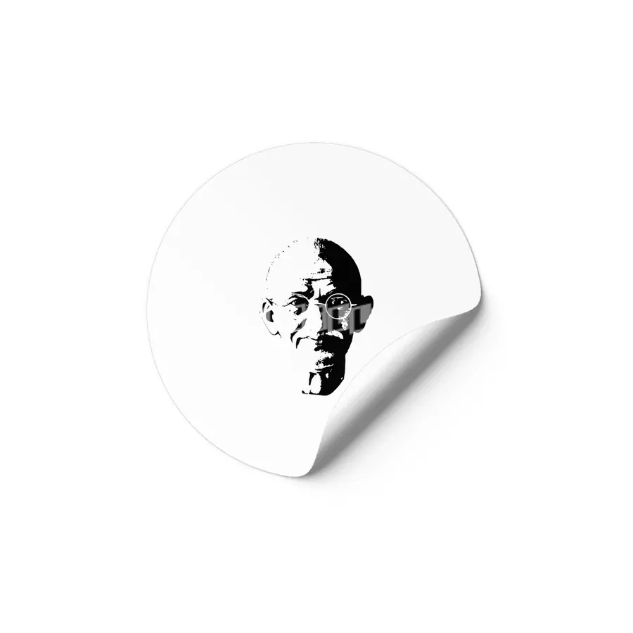 Mahatma Gandhi Minimalistic Pop Art Etiket