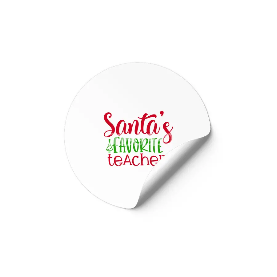 Absolute Best Santa's Favorite Teacher Etiket