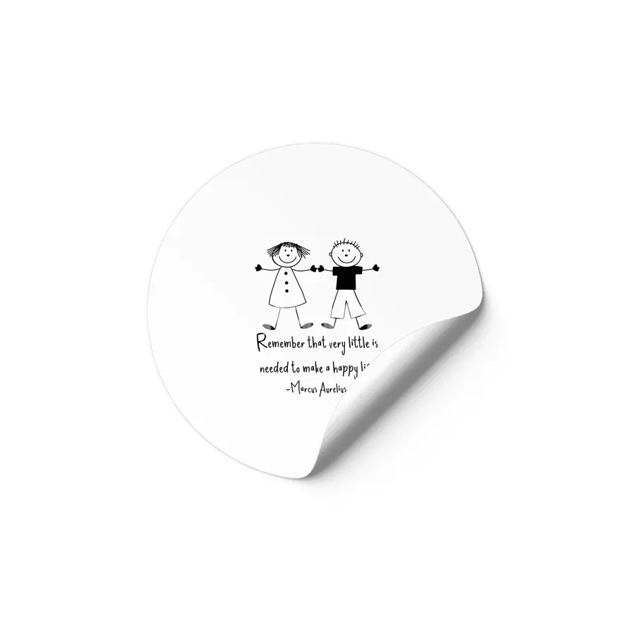 Happy Life Marcus Aurelius Stoic Quote Carpe Diem Etiket