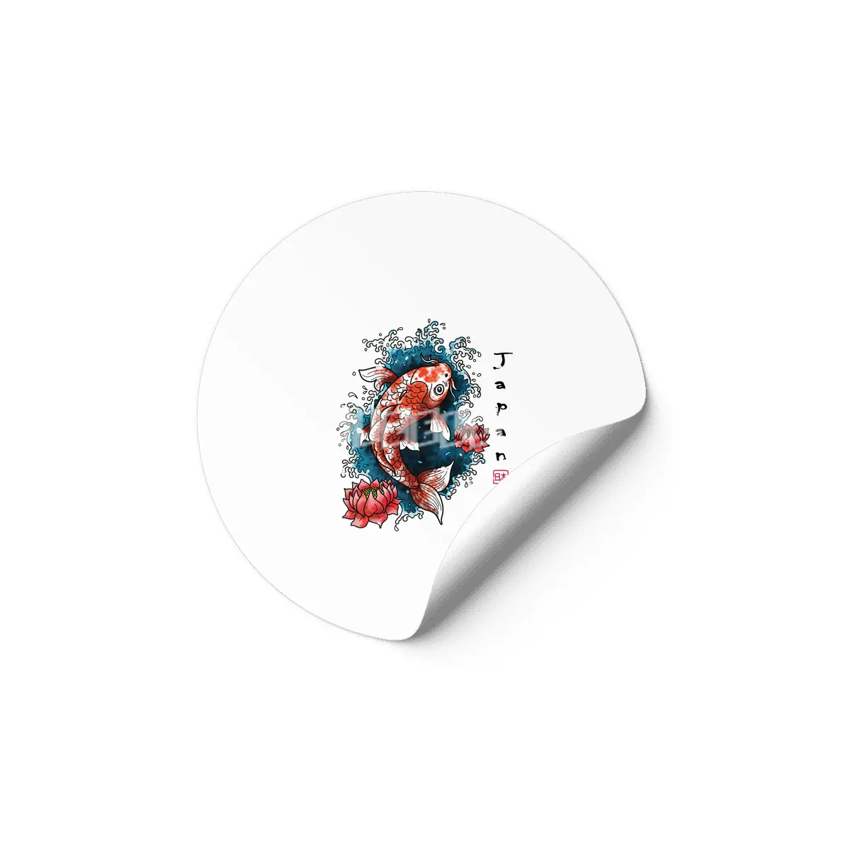 Koi Fish- Japanese Art Etiket