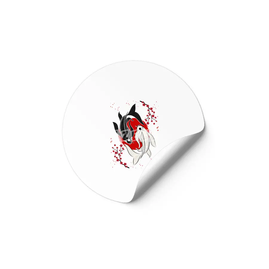Koi Fish Yin Yang Etiket