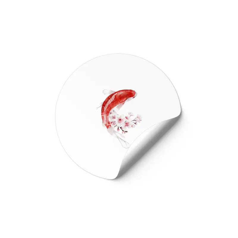 Koi Fish and Cherry Blossoms Etiket