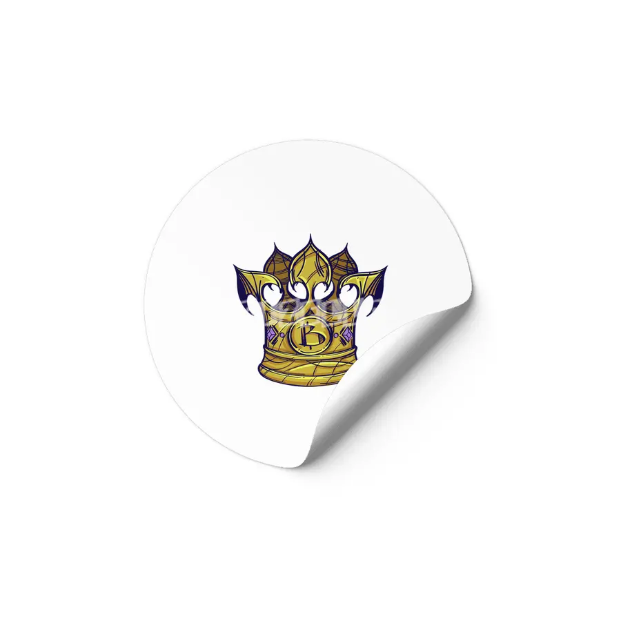Bitcoin Crown Illustration Etiket
