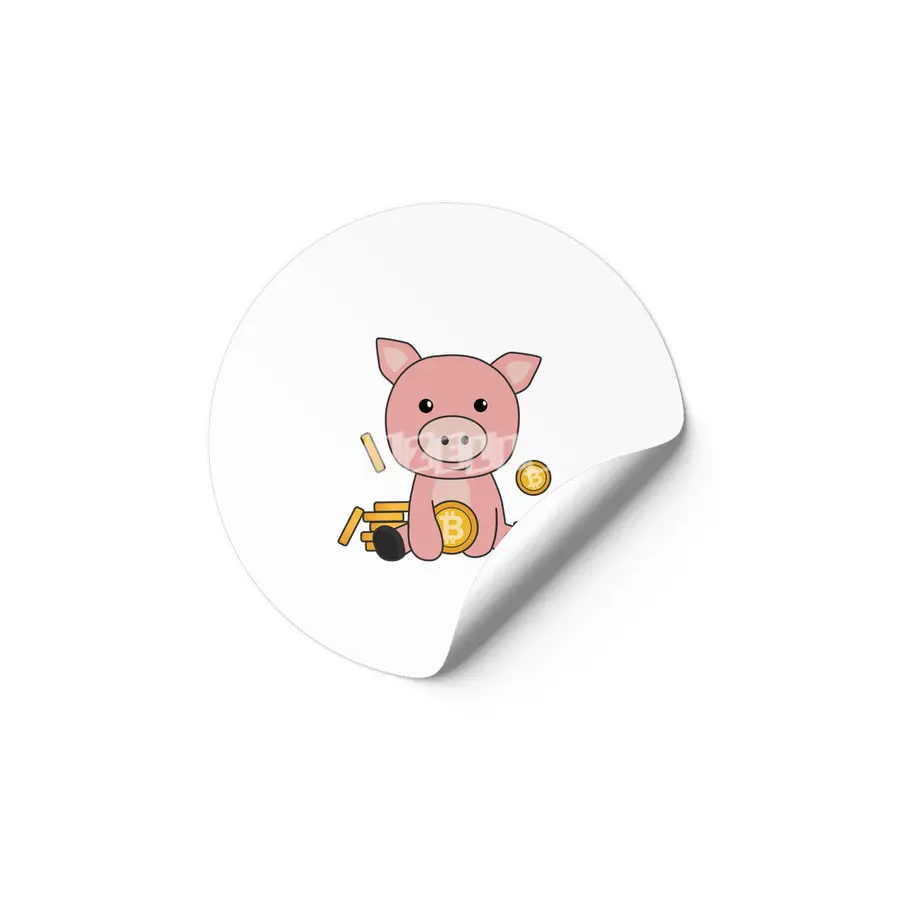 Bitcoin Piggy Bank Hodl Coins Hold Digital Etiket