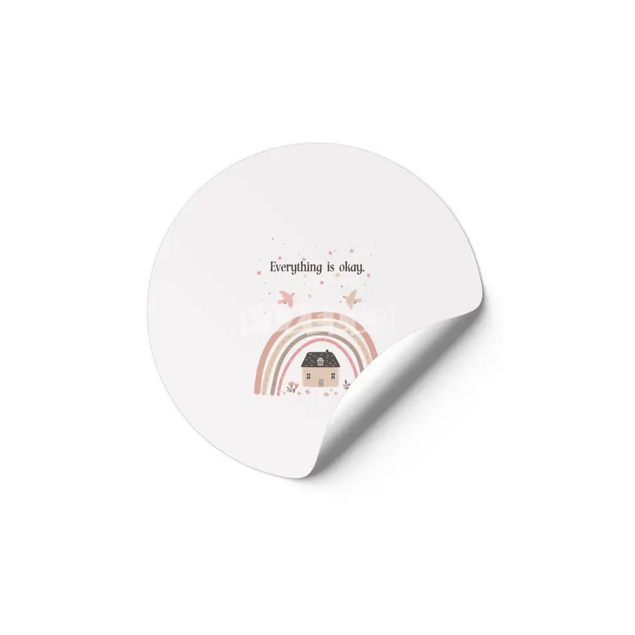 Everything is okay - beautiful motivational design - educational print Etiket