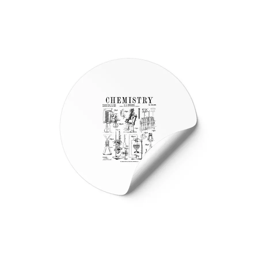 Chemistry Teacher Student Science Laboratory Vintage Patent Etiket