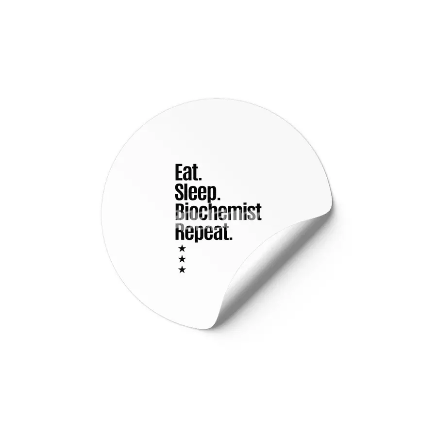 Eat Sleep Biochemist Repeat Job Title Gift Etiket