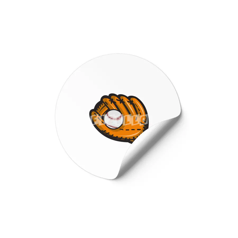 Baseball Glove Ball Retro Etiket