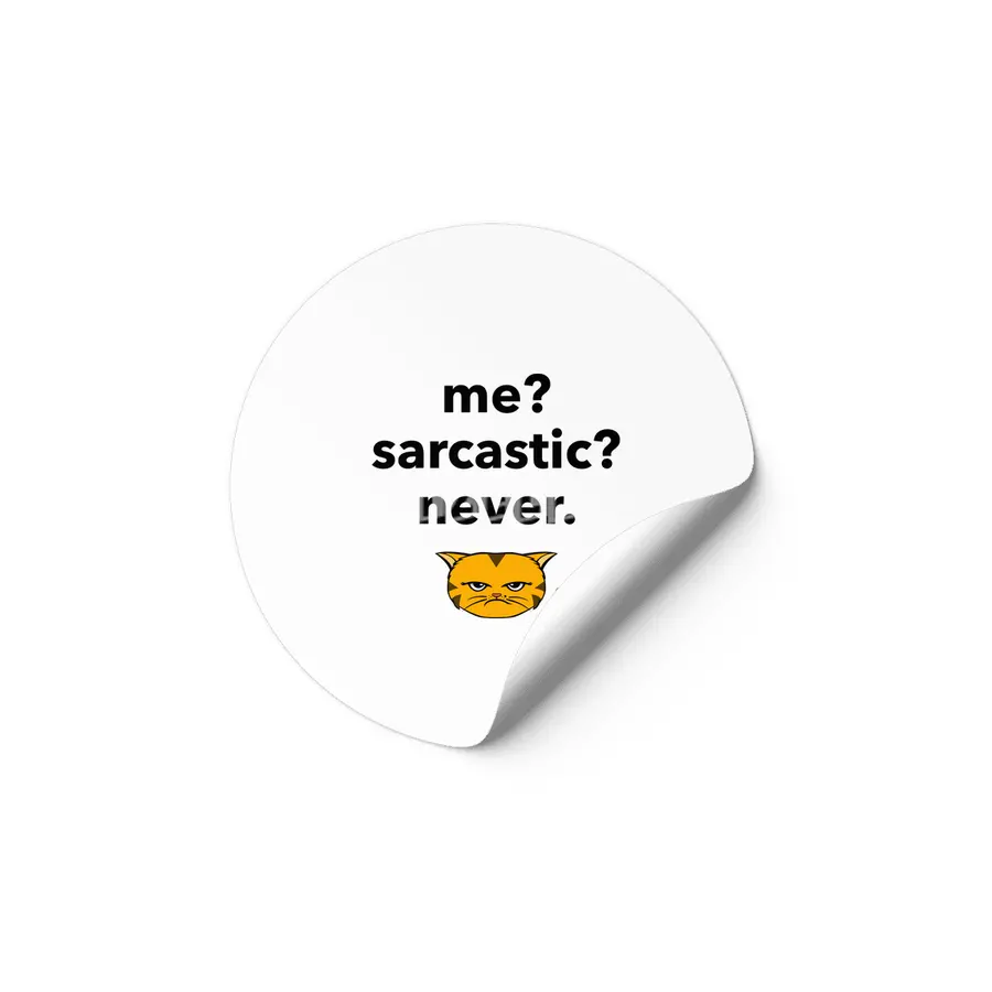 Meh Kitty - OrangeCat - me? sarcastic? never. Etiket