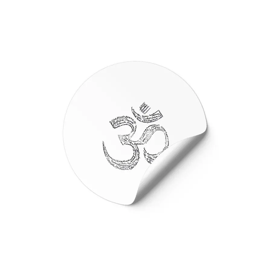 Yoga Om Word Art Etiket