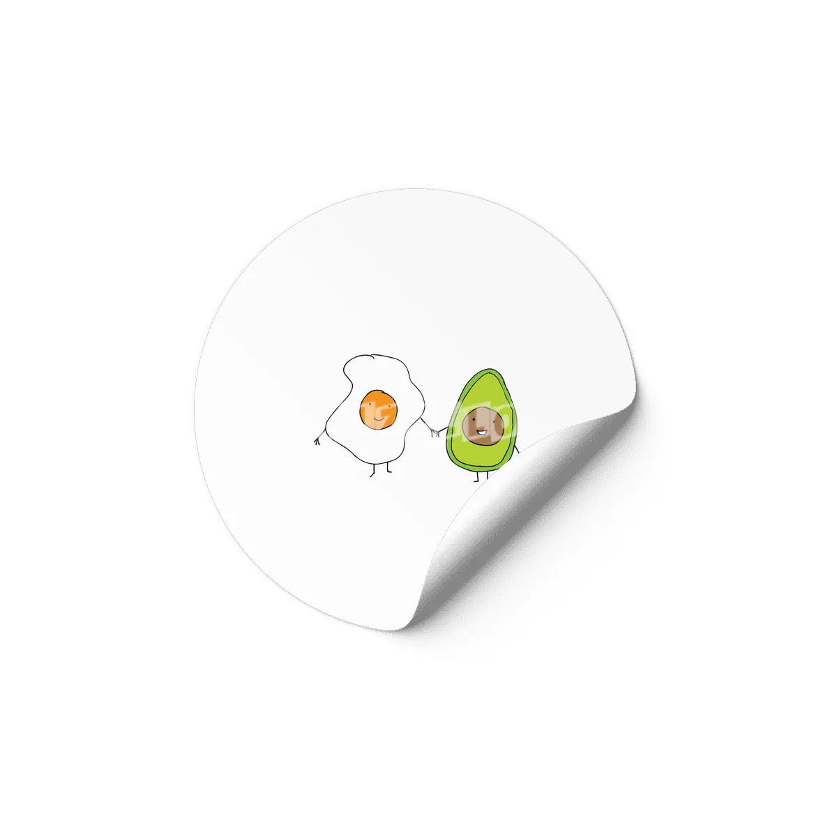 Egg and Avocado Friends Etiket