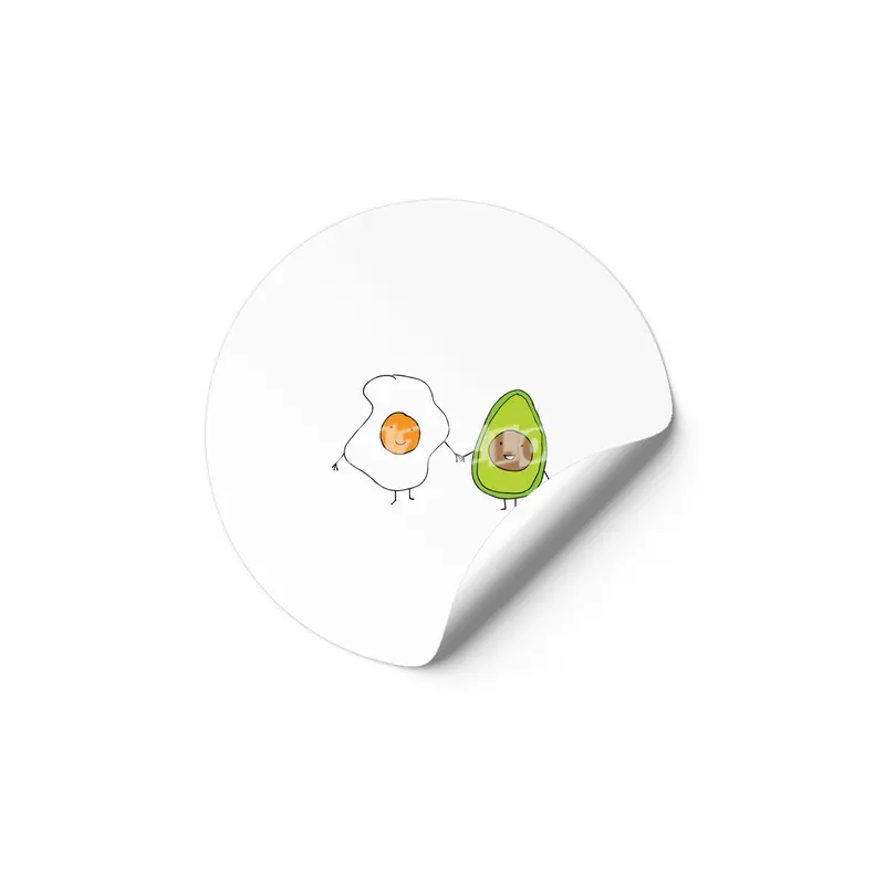 Egg and Avocado Friends Etiket