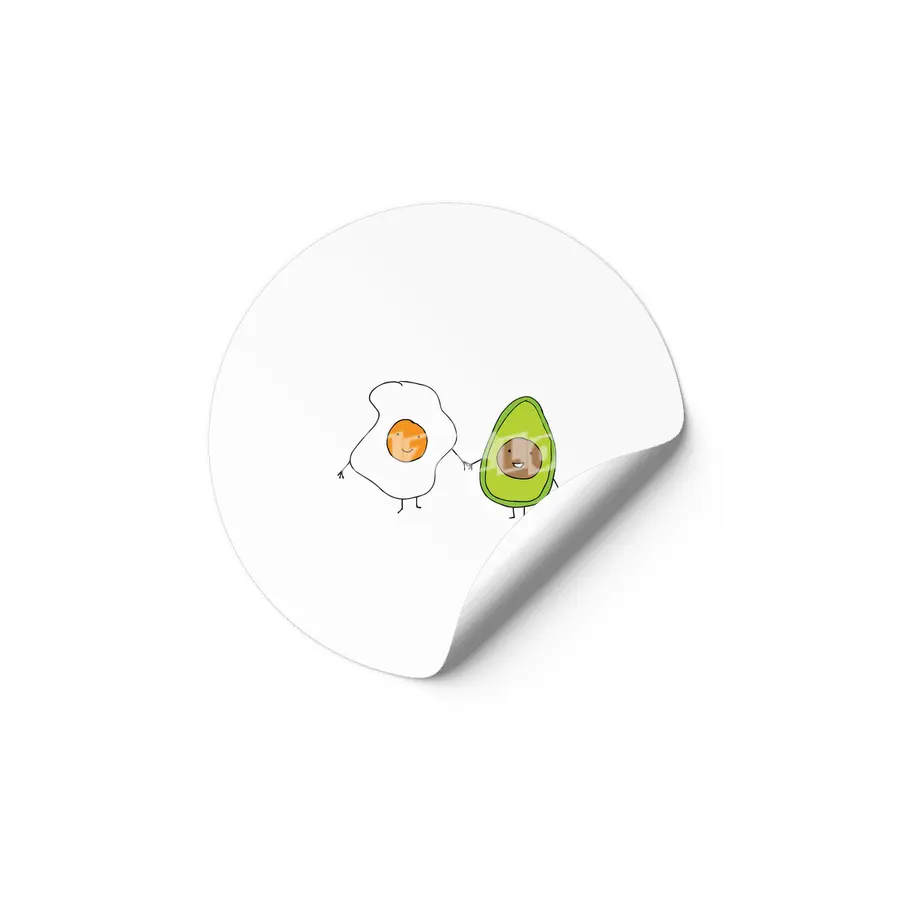Egg and Avocado Friends Etiket