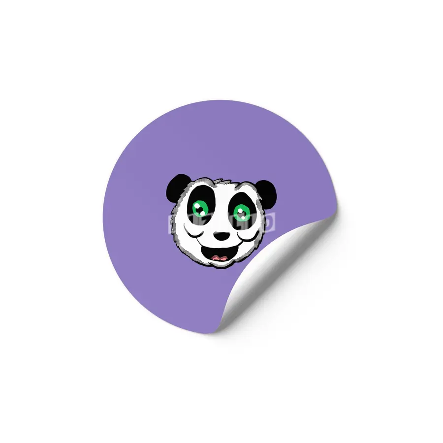 Cartoon Panda head Etiket