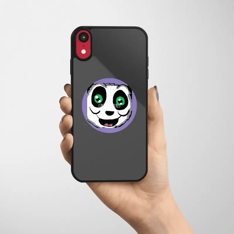 Cartoon Panda head Etiket