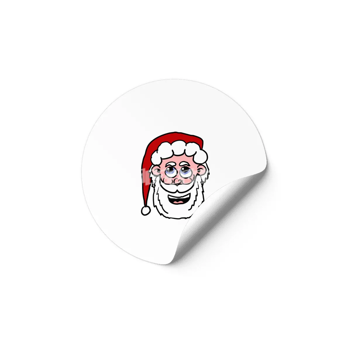 Cartoon Santa Head Etiket
