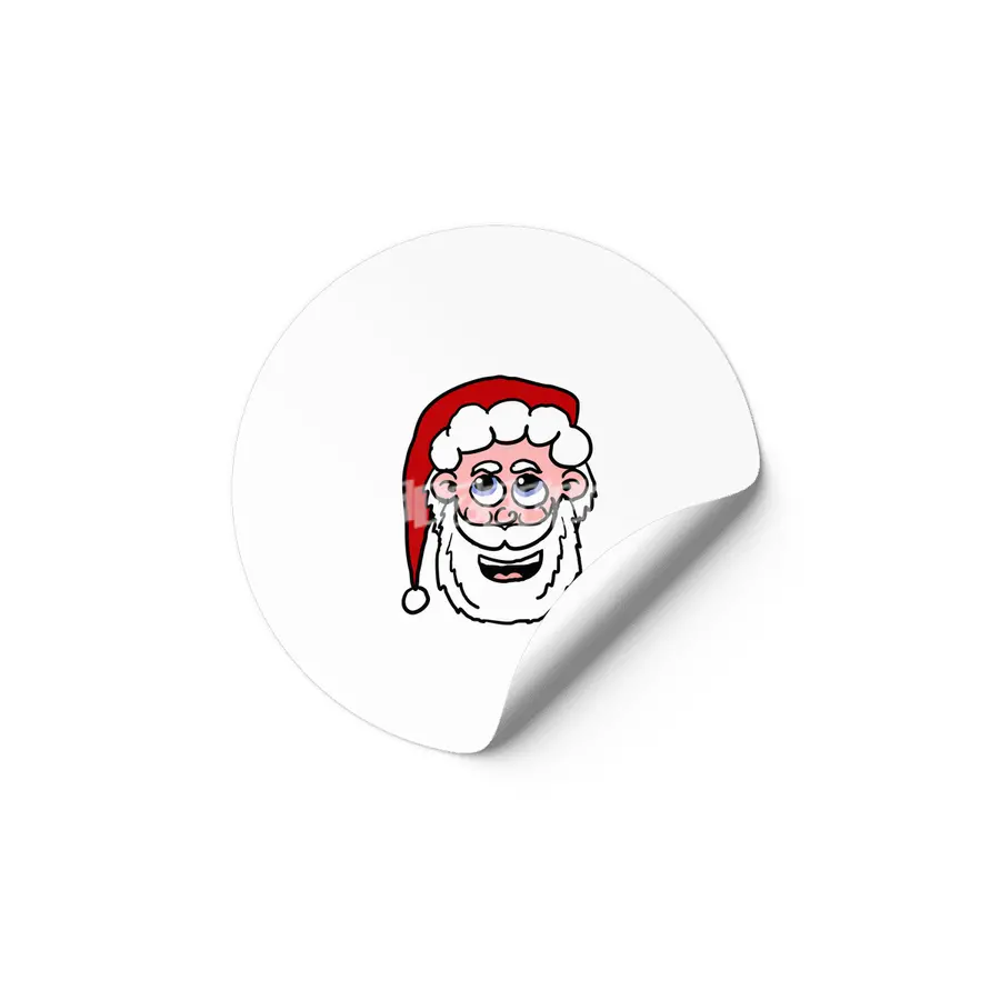 Cartoon Santa Head Etiket