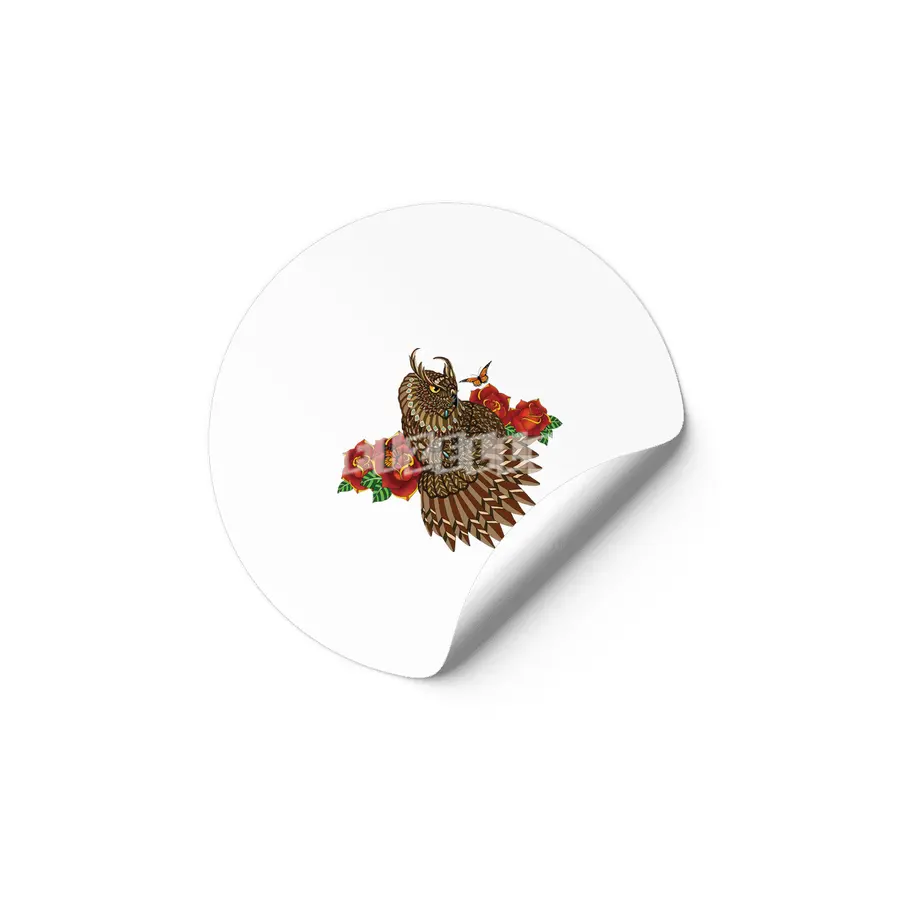 Summer Roses Owl Etiket