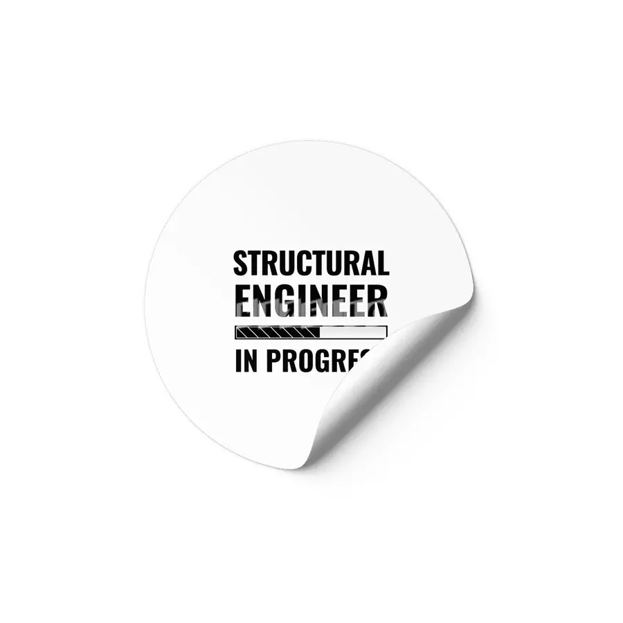 Structural Engineer In Progress With Status Bar Etiket
