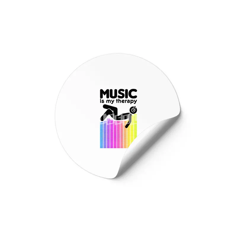 Music Is My Therapy Equalizer DJ Rainbow Sound Engineer Etiket