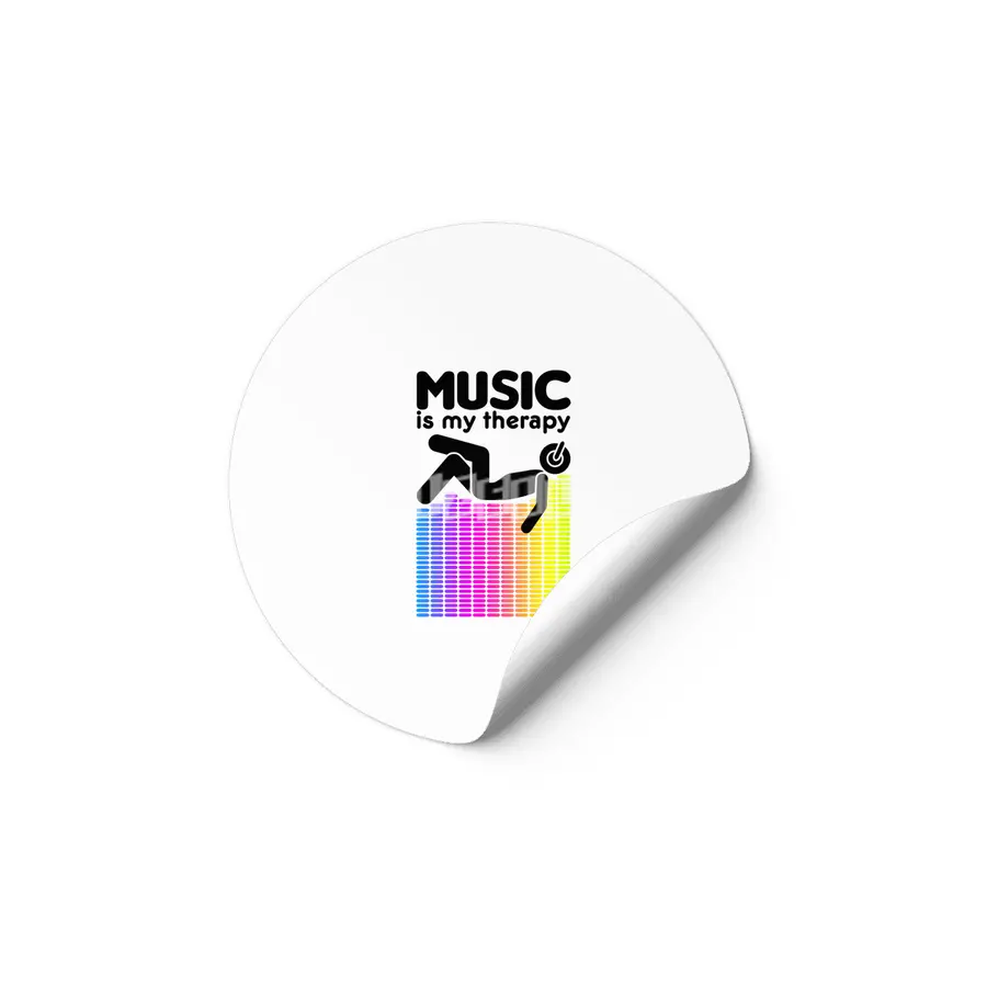 Music Is My Therapy Equalizer DJ Rainbow Sound Engineer Etiket
