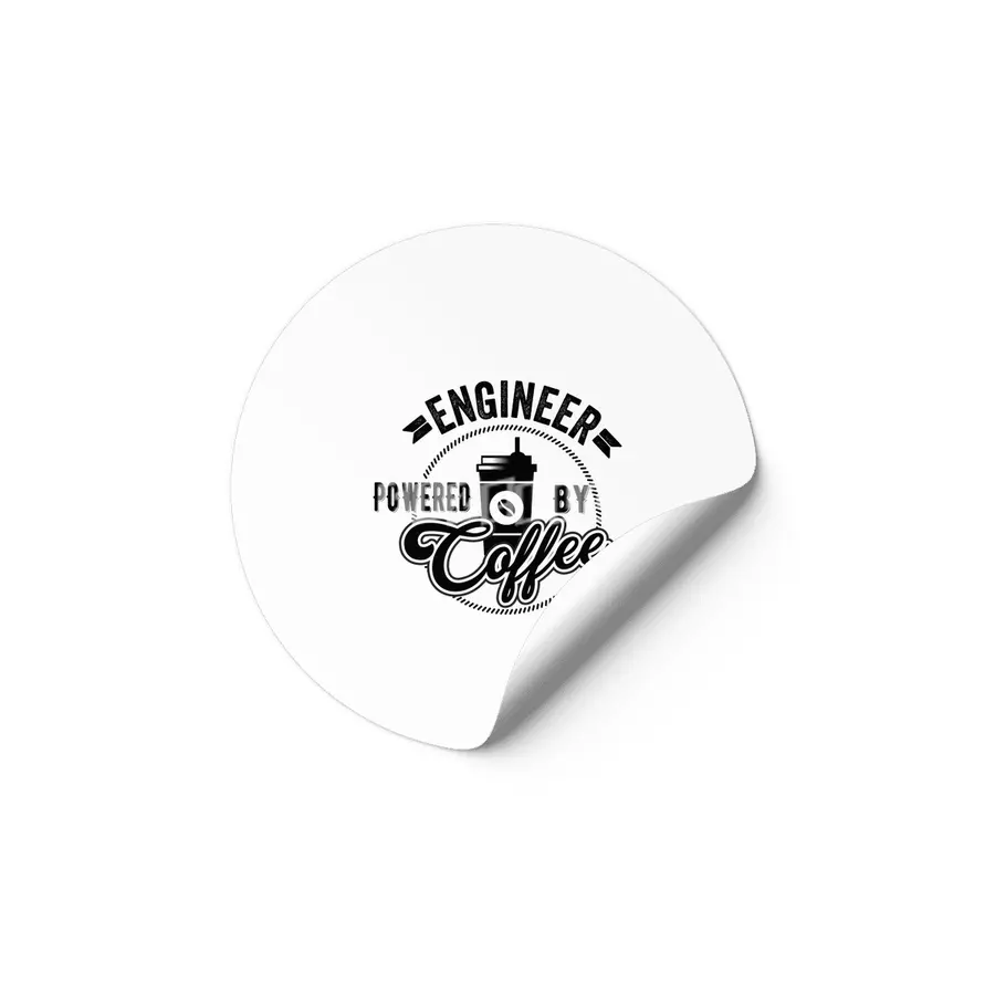 Engineer Powered By Coffee Gift Idea Etiket