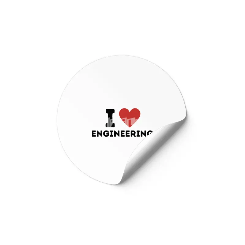 I Love Engineering Simple Heart Design Etiket